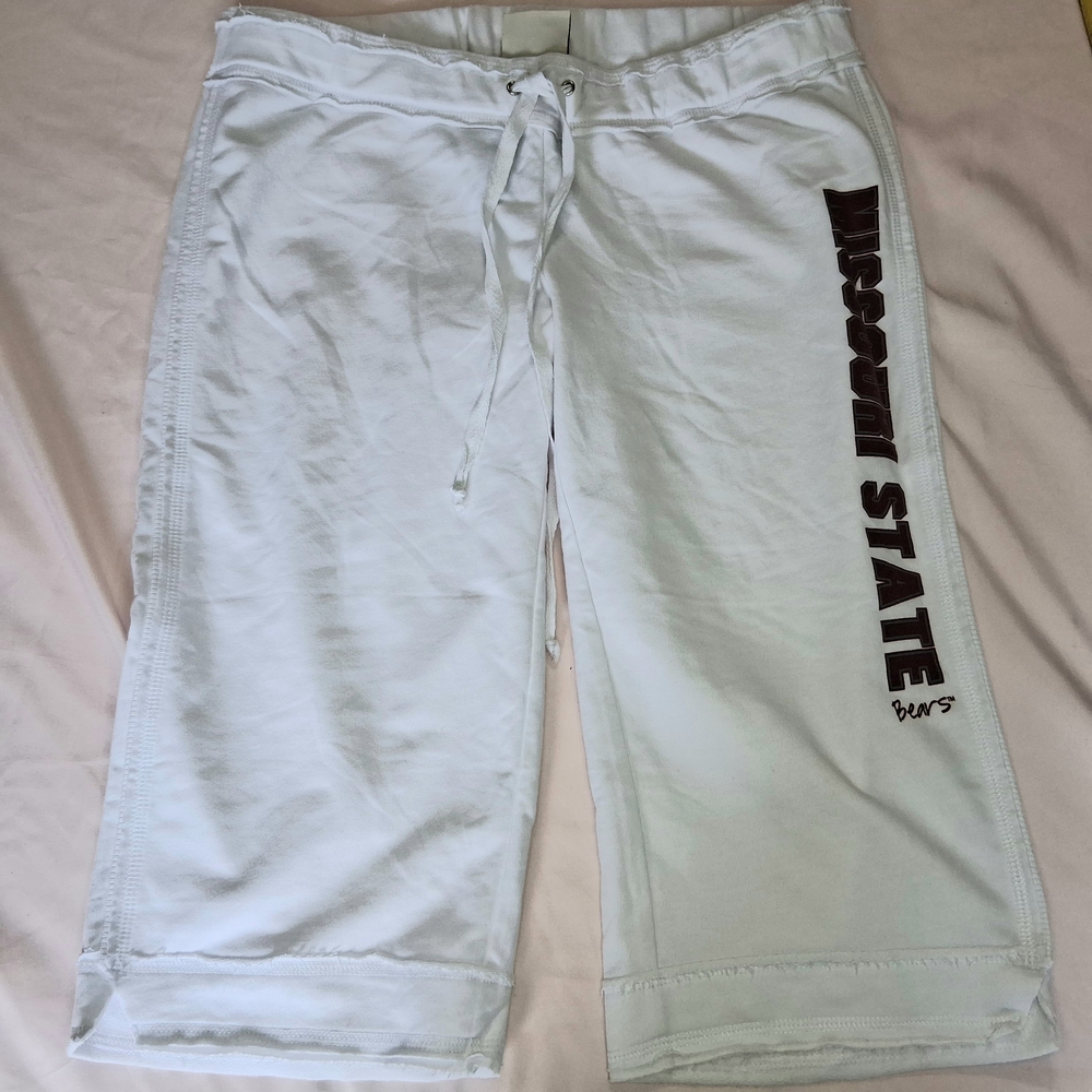 Oarsman Missouri State Bears Size Medium White Capri Sweatpants Low Rise Pull-on